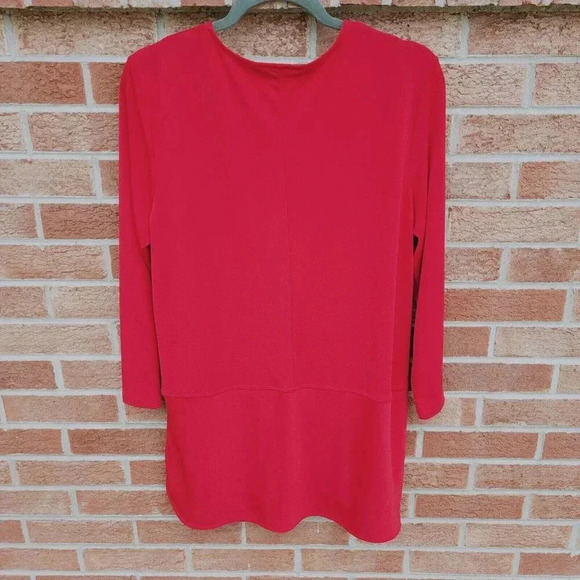 Lauren Ralph Lauren Tunic Blouse Women's Size Large Red - Picture 2 of 8